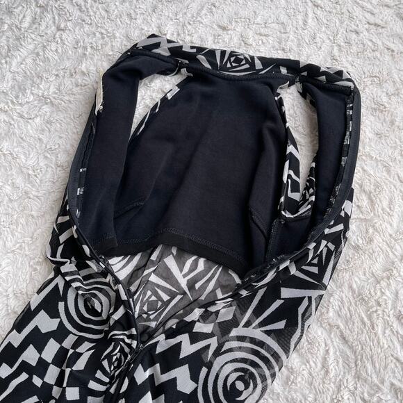 Cache geometric mesh maxi dress sheer Tadashi vintage 90s prom formal cocktail S - Picture 6 of 15